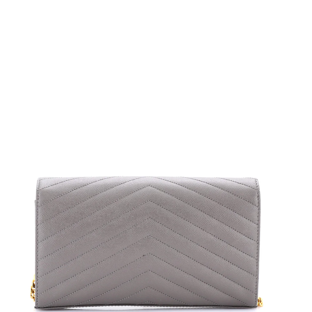 Classic Monogram Wallet on Chain Matelasse Chevron Leather Medium - Deep Luxury