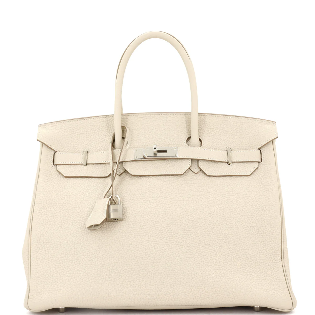 Birkin Handbag Light Clemence with Palladium Hardware 35 - Deep Luxury