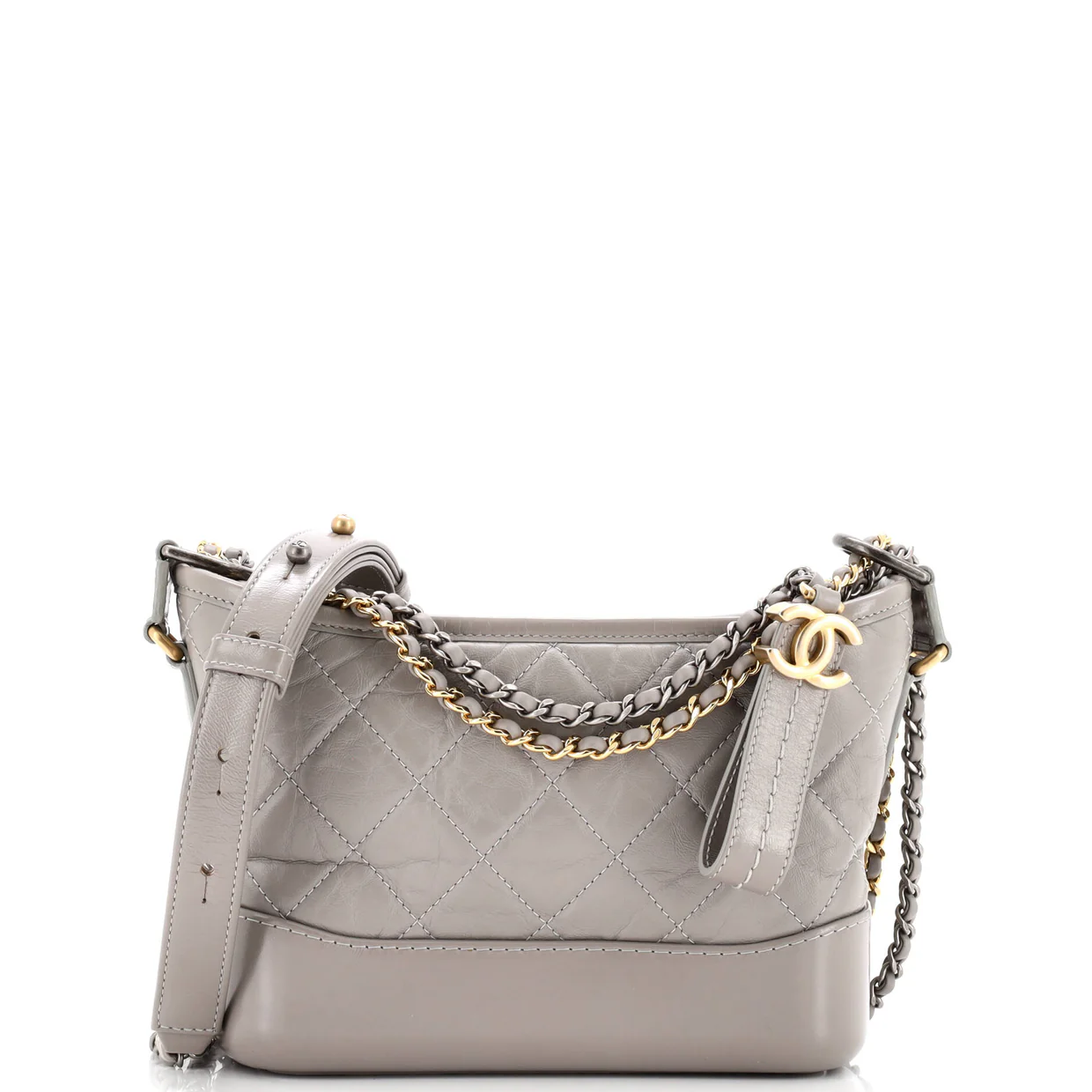 Gabrielle Hobo Quilted Aged Calfskin Small - Deep Luxury