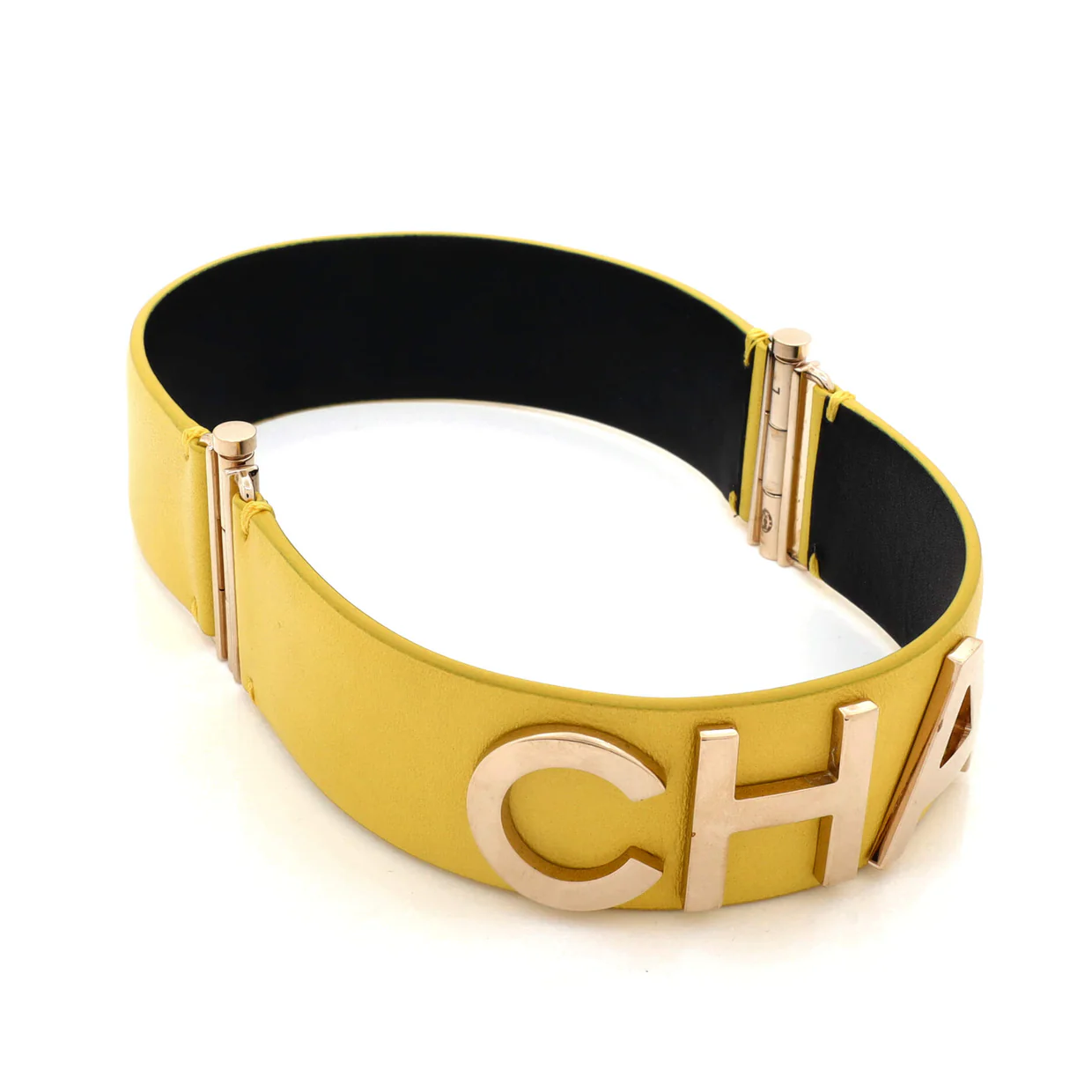 CHA-NEL Logo Cuff Bracelet Set Leather with Metal - Deep Luxury