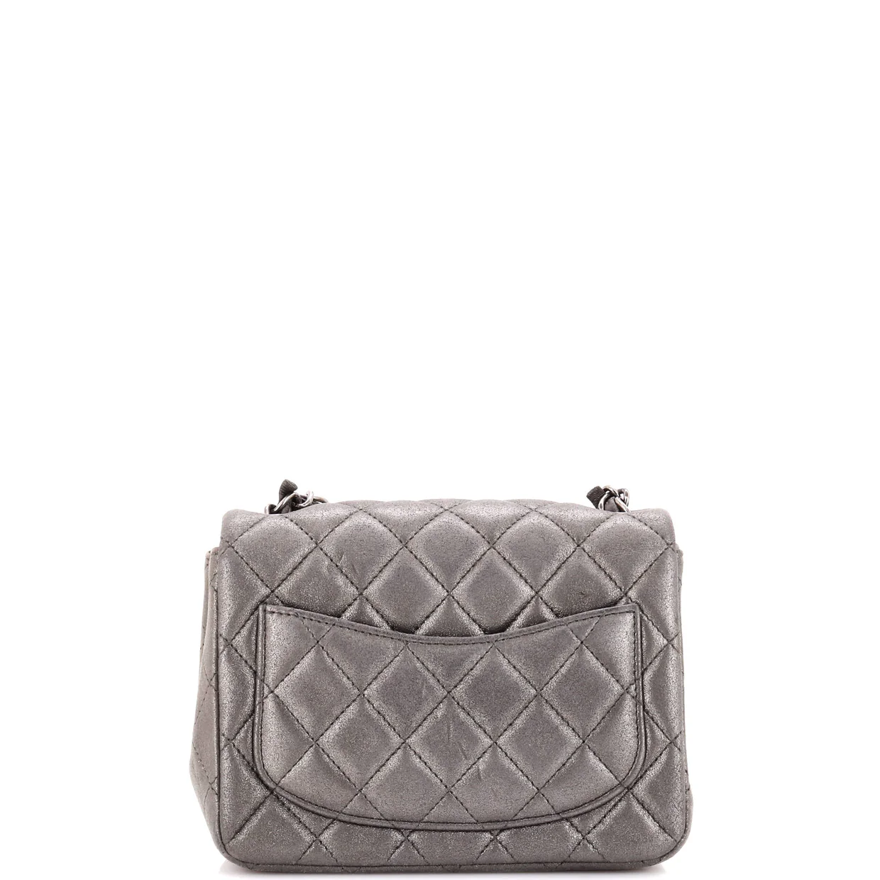 Square Classic Single Flap Bag Quilted Metallic Lambskin Mini - Deep Luxury