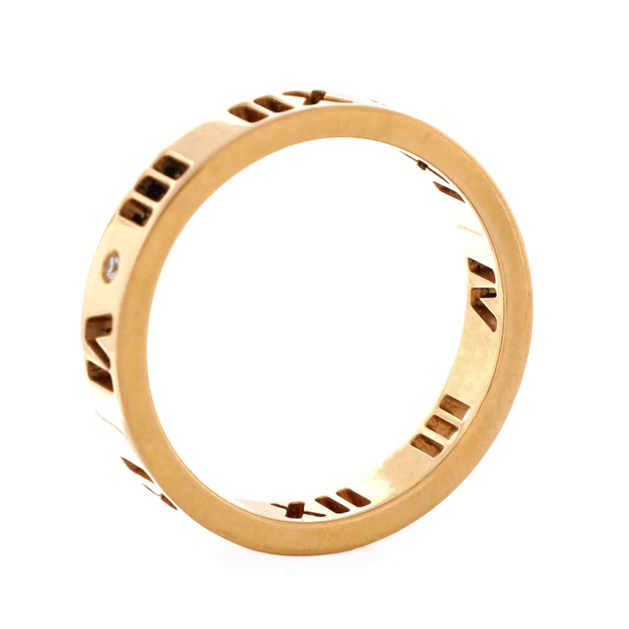 Atlas Pierced Ring 18K Rose Gold and Diamonds 3.5mm - Deep Luxury