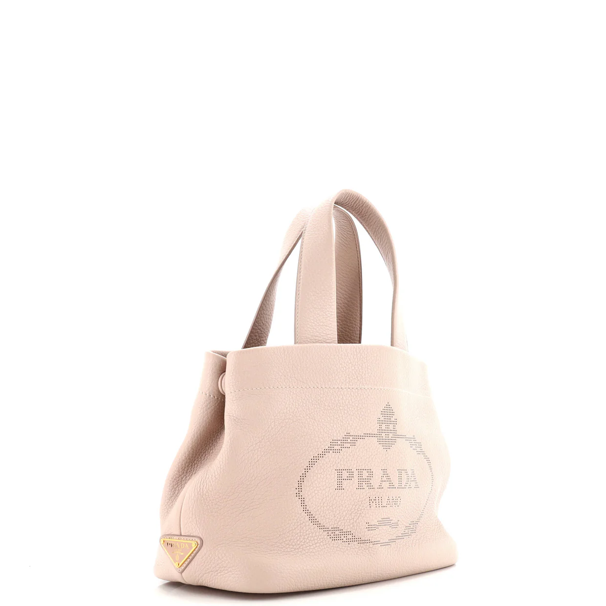 Logo Tote Bag Perforated Leather Small - Deep Luxury