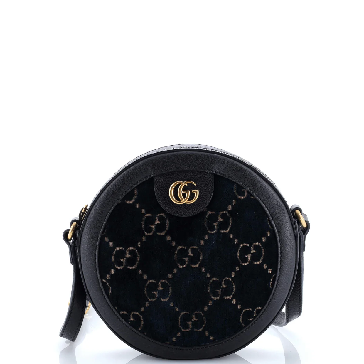 Ophidia Round Shoulder Bag GG Velvet Mini - Deep Luxury