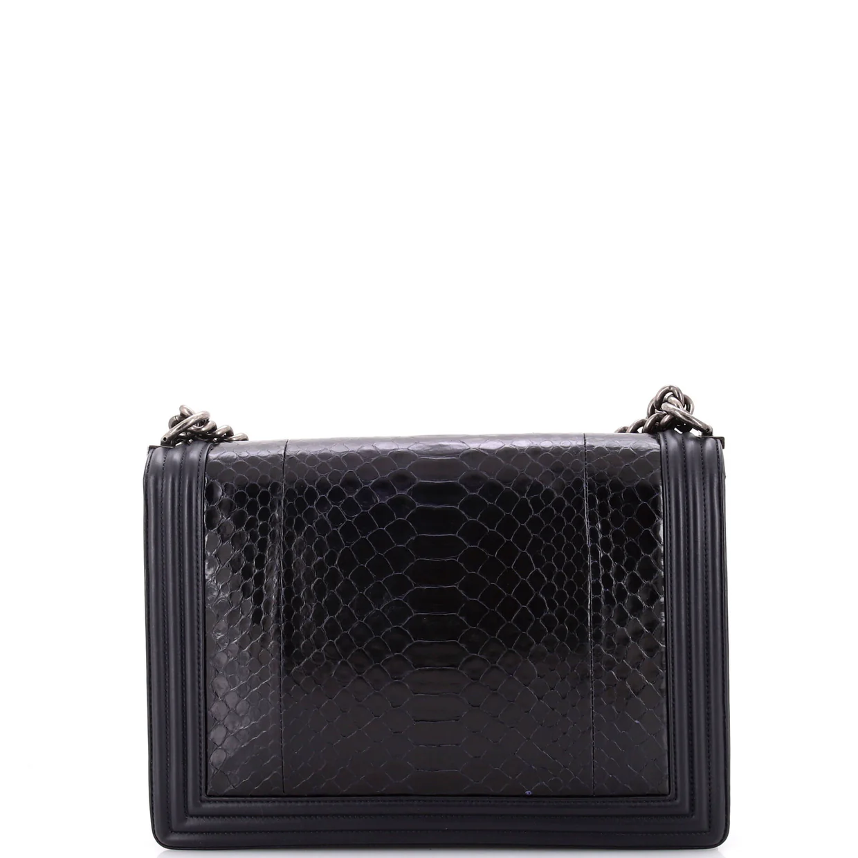 Boy Flap Bag Python Large - Deep Luxury