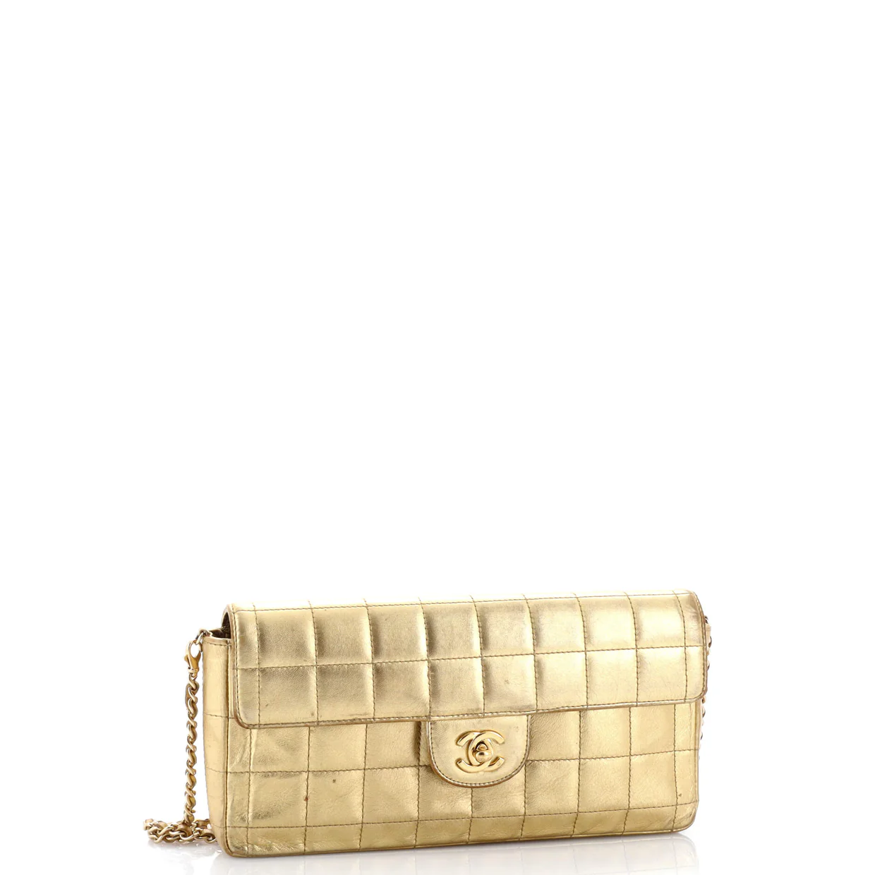 Chocolate Bar Flap Bag Quilted Lambskin East West - Deep Luxury