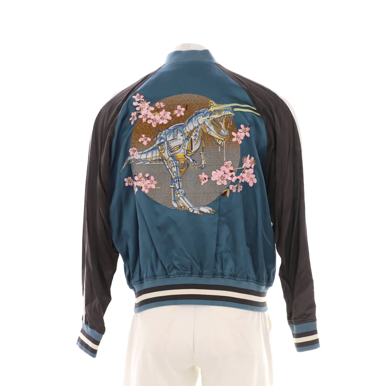 Men's Sorayama Bomber Jacket Embroidered Viscose - Deep Luxury