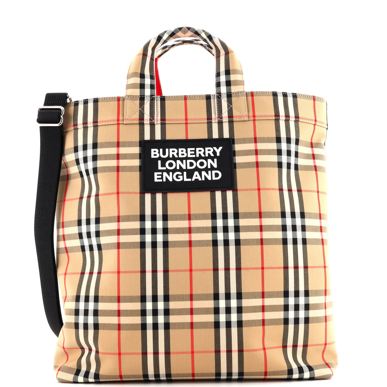 Artie Convertible Tote Bag Vintage Check Canvas - Deep Luxury