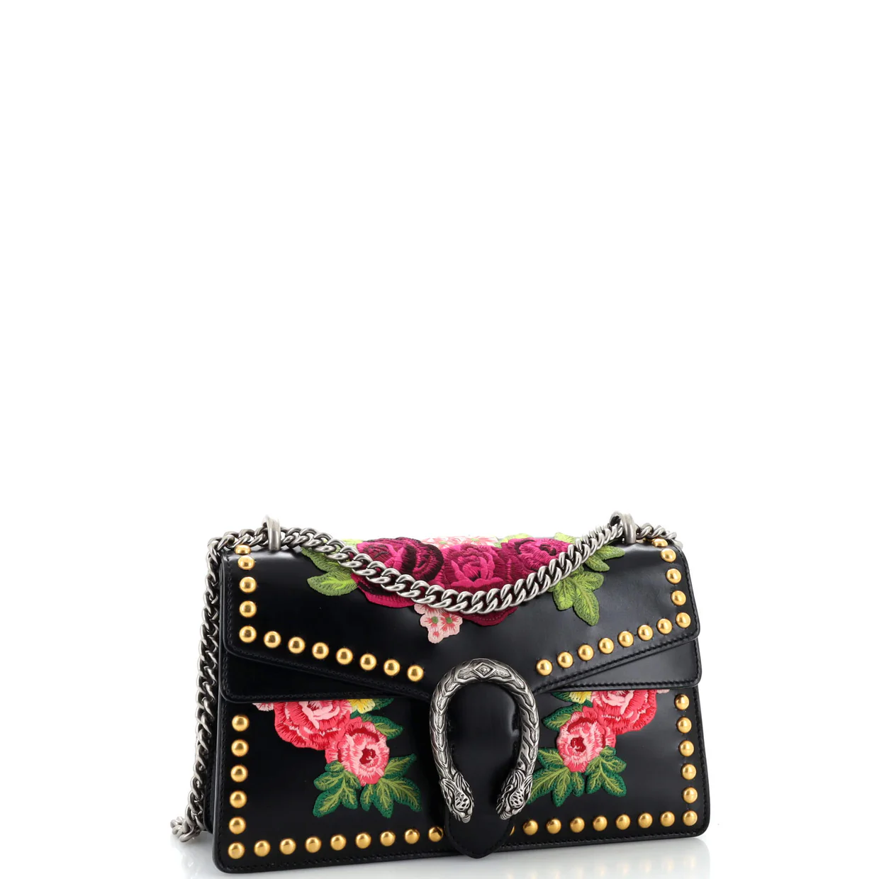 Dionysus Bag Embroidered Studded Leather Small - Deep Luxury