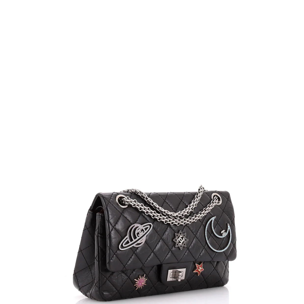 Space Charms Reissue 2.55 Flap Bag Quilted Aged Calfskin 225 - Deep Luxury