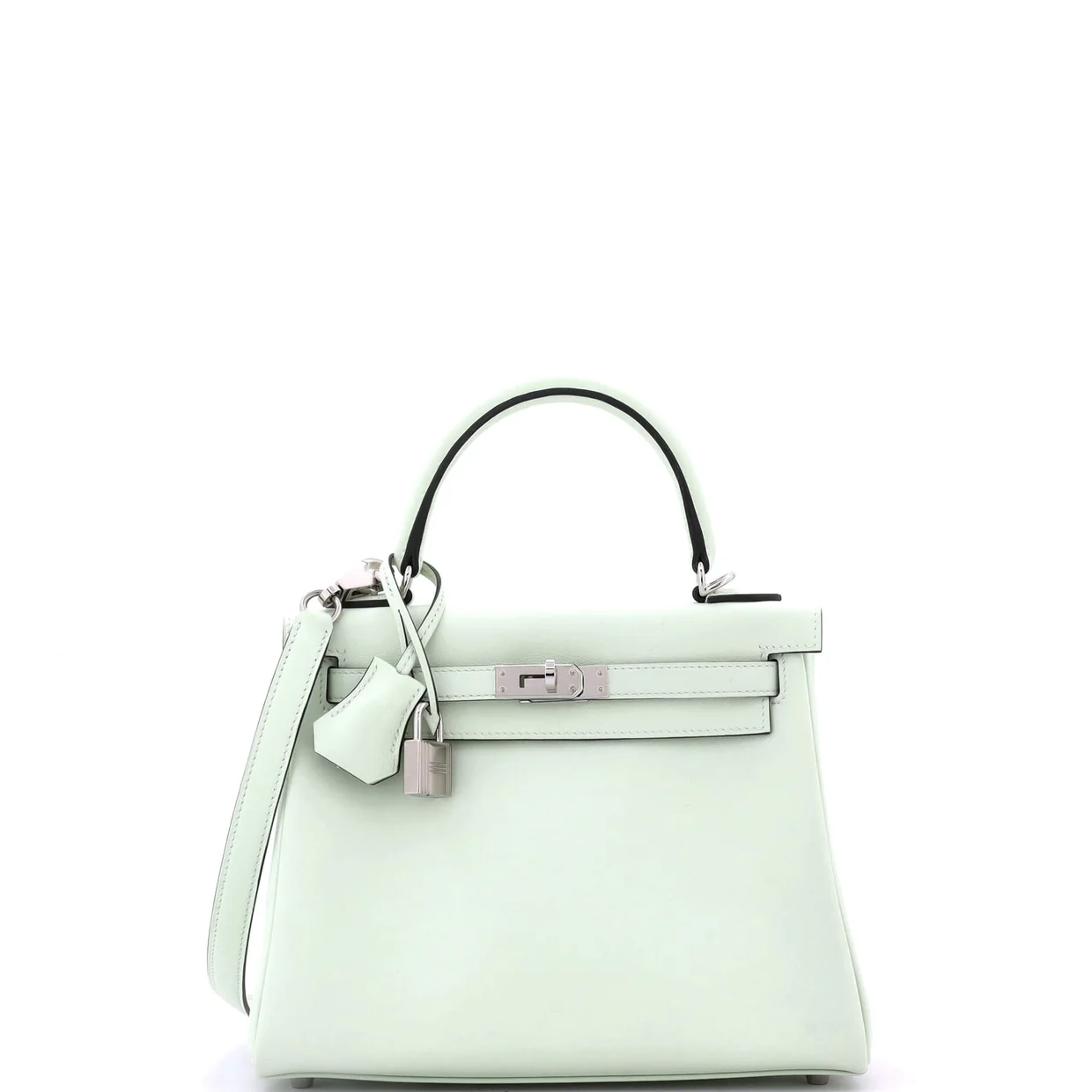 Kelly Handbag Vert Fizz Swift with Palladium Hardware 25 - Deep Luxury