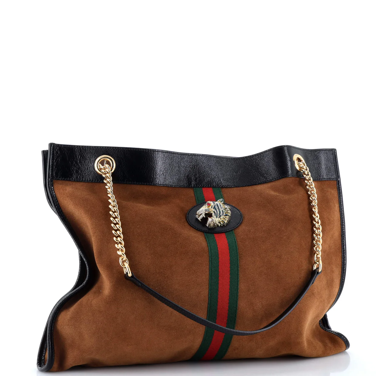 Rajah Chain Tote Suede Large - Deep Luxury