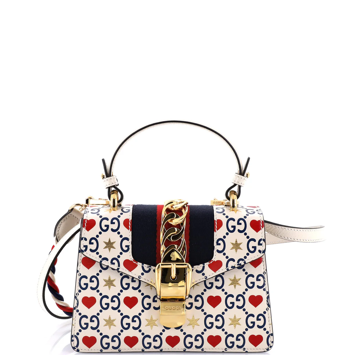Sylvie Top Handle Bag Limited Edition Valentines GG Printed Leather Mini - Deep Luxury