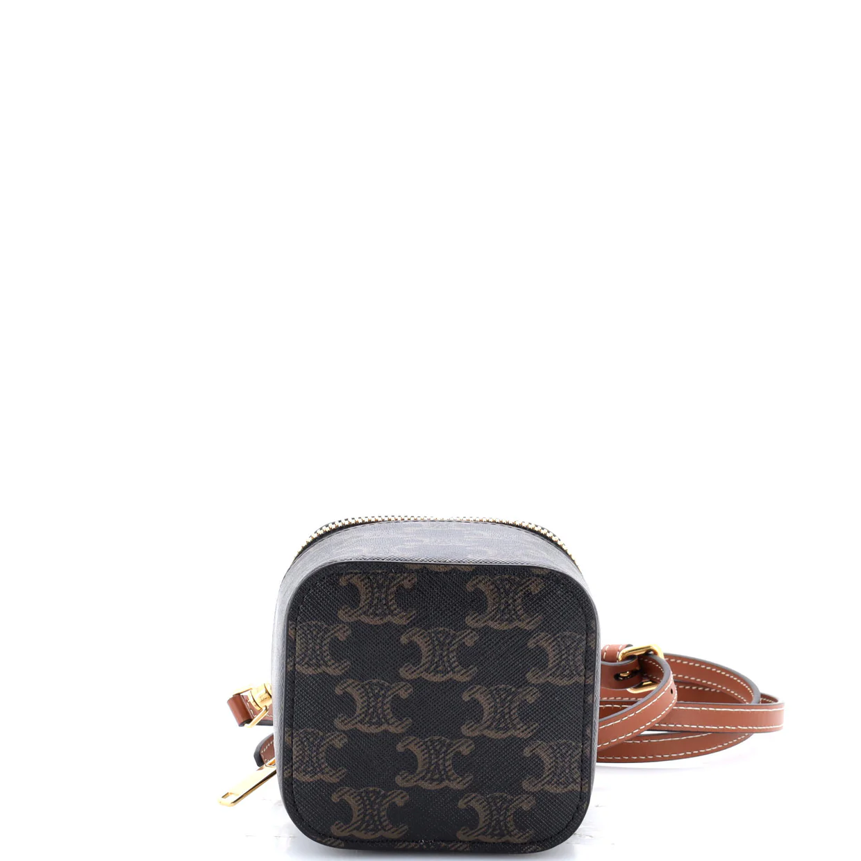 Top Handle Square Vanity Case Triomphe Coated Canvas Mini - Deep Luxury