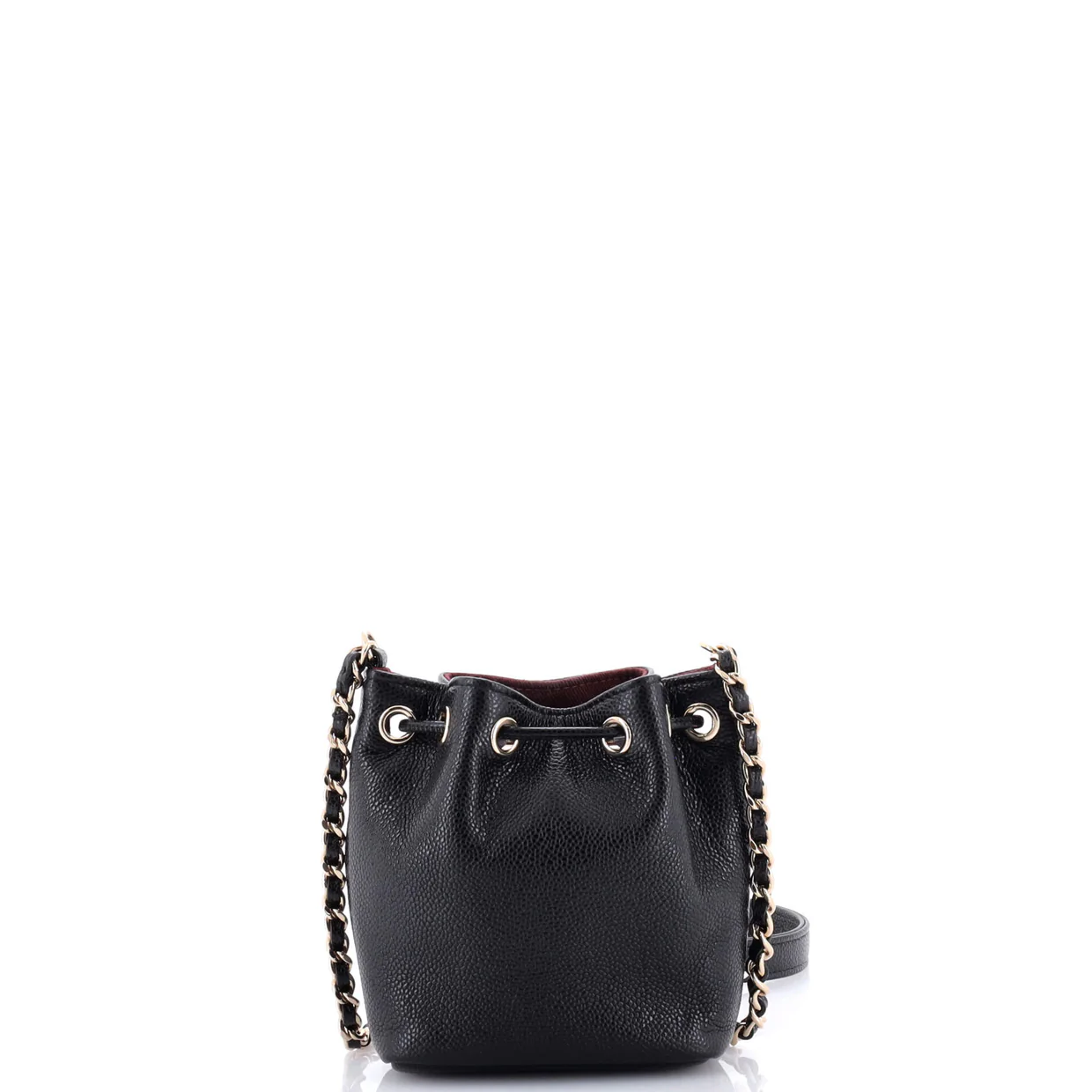 Business Affinity Drawstring Bucket Bag Quilted Caviar Mini - Deep Luxury