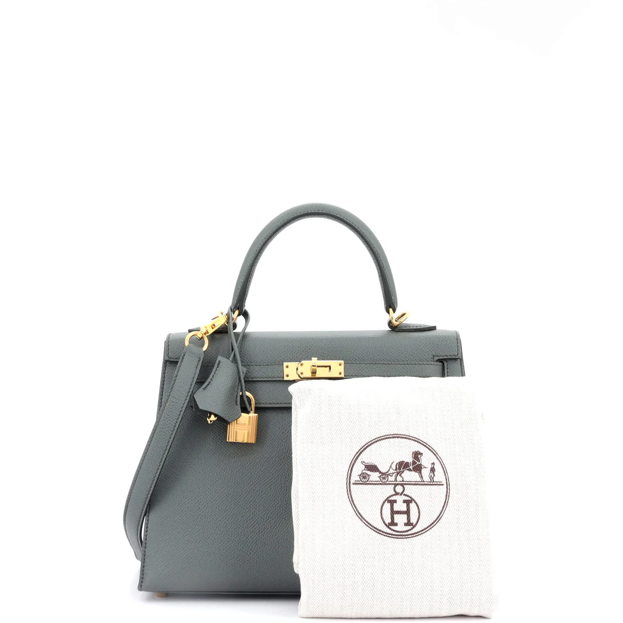 Kelly Handbag Vert Amande Epsom with Gold Hardware 25 - Deep Luxury
