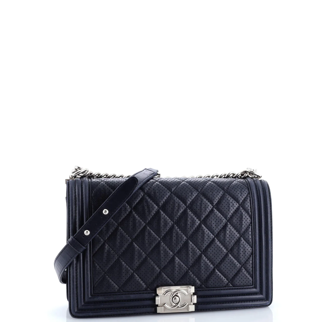 Boy Flap Bag Quilted Perforated Lambskin New Medium - Deep Luxury