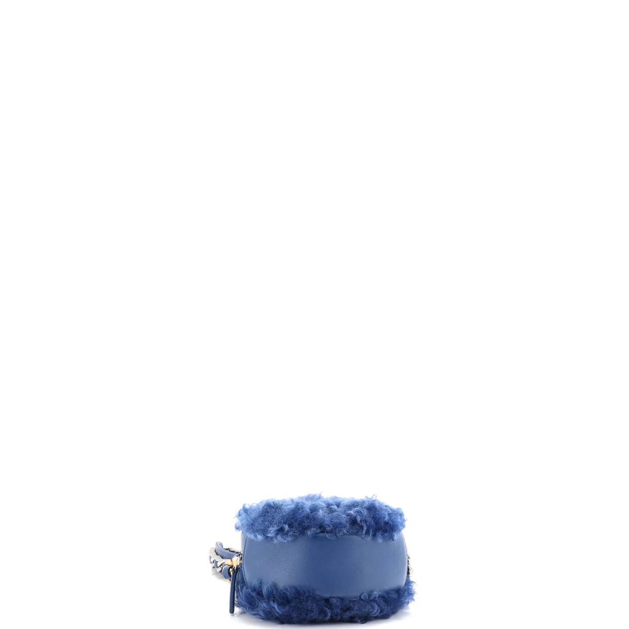 19 Round Clutch with Chain Quilted Shearling - Deep Luxury