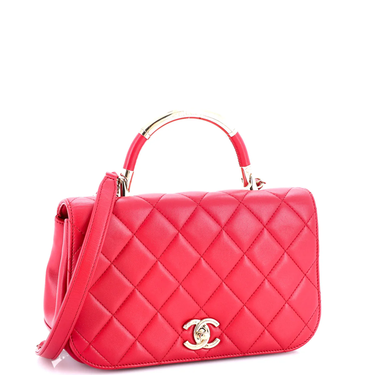 Carry Chic Flap Bag Quilted Lambskin Medium - Deep Luxury