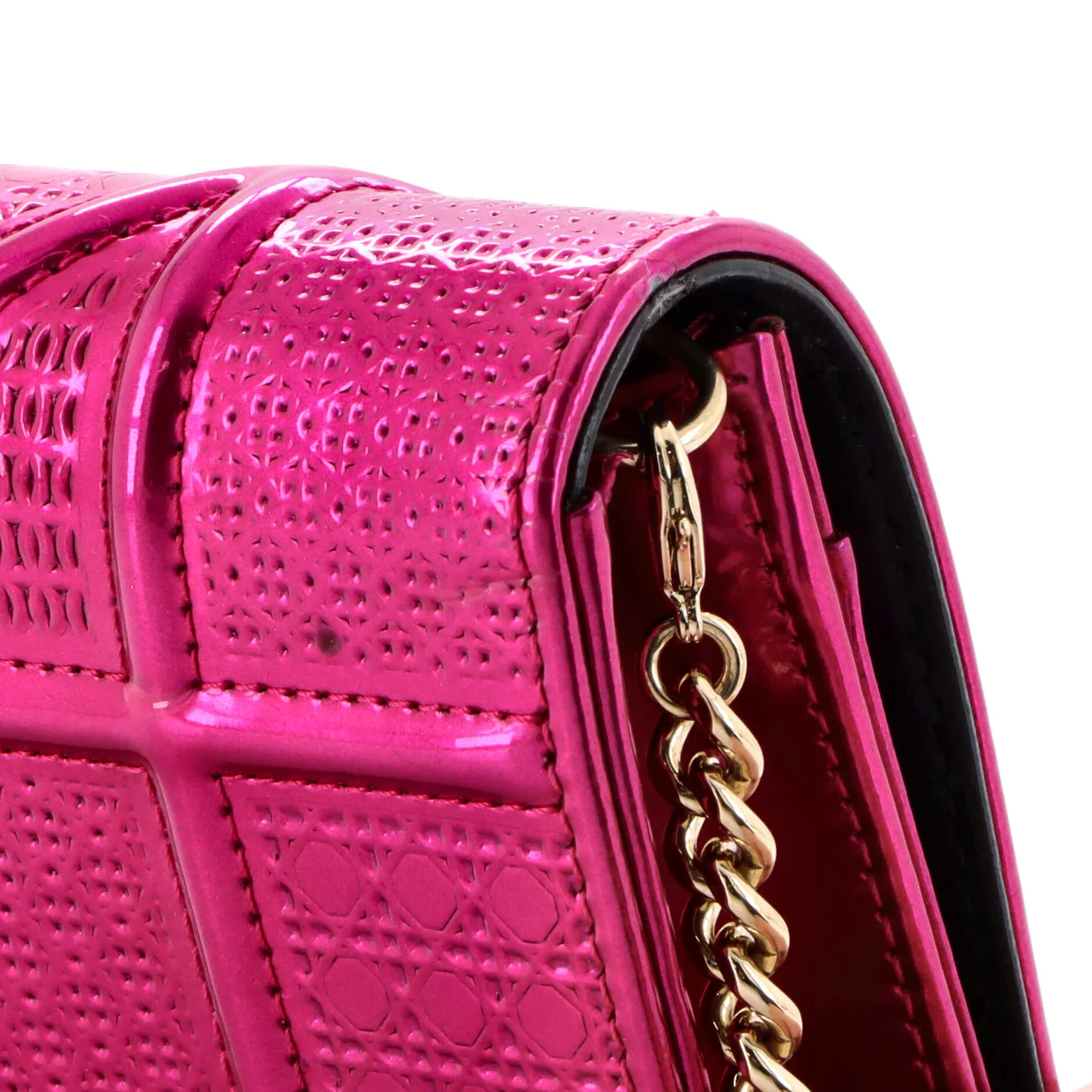 Diorama Wallet on Chain Cannage Embossed Calfskin - Deep Luxury