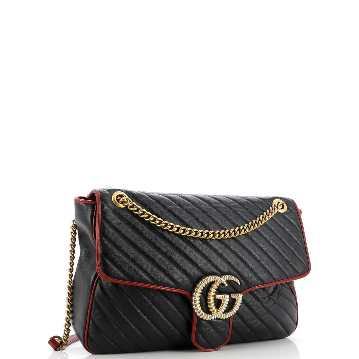 GG Marmont Flap Bag Diagonal Quilted Leather Medium - Deep Luxury