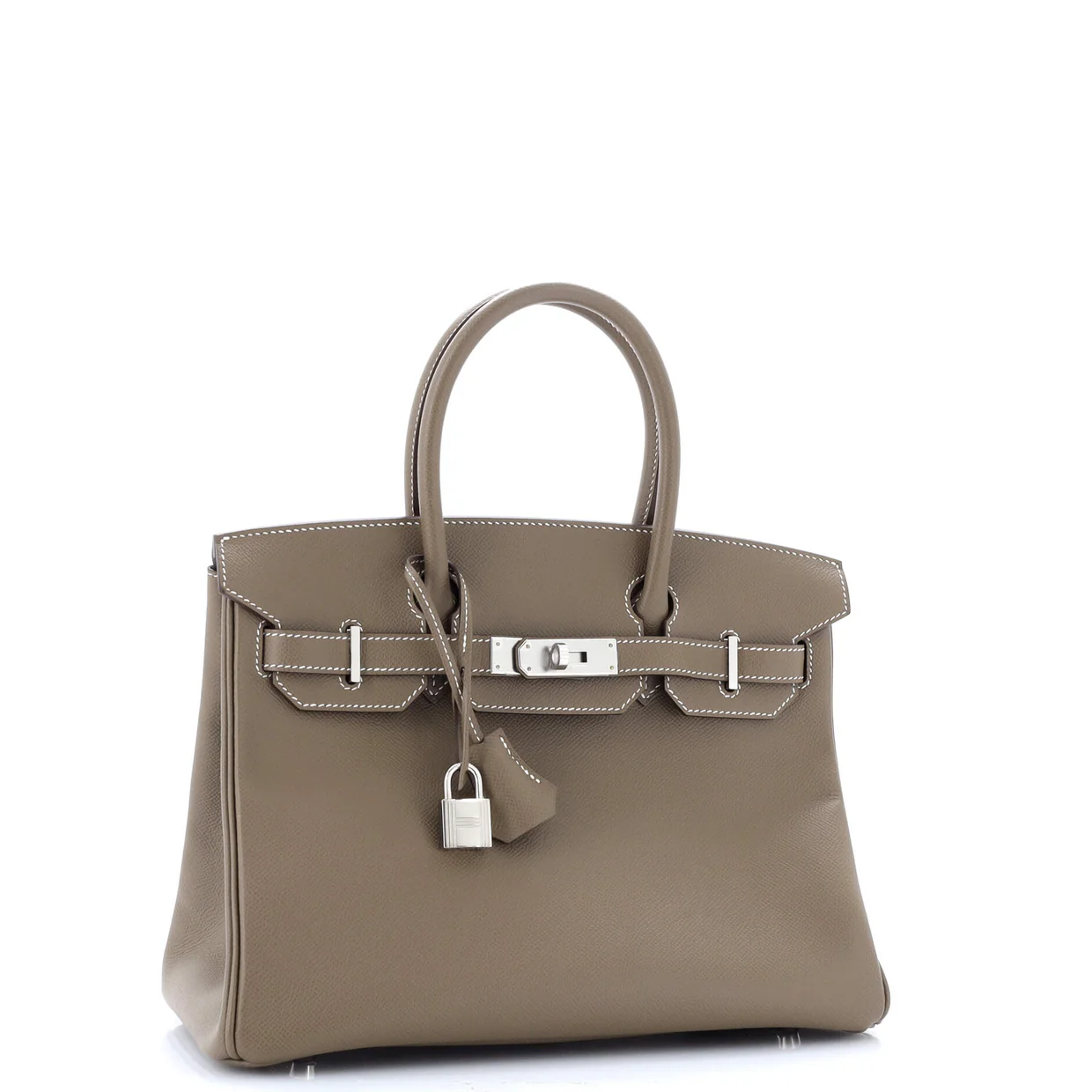 Birkin Handbag Grey Epsom with Palladium Hardware 30 - Deep Luxury