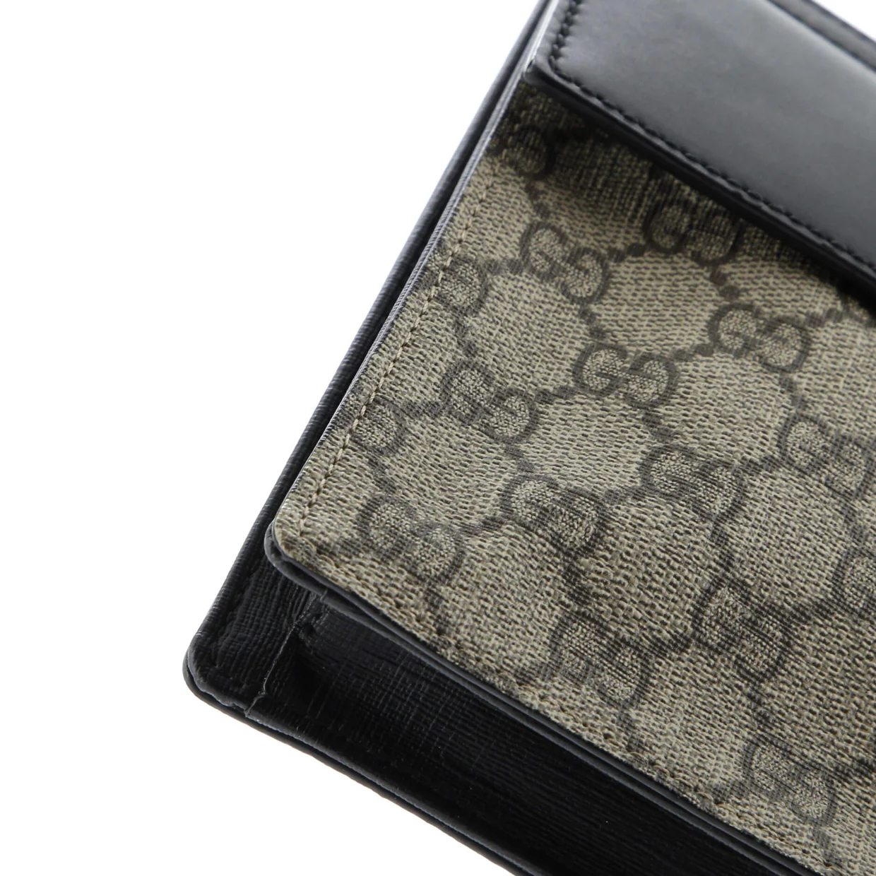 Double Web Belt Bag GG Coated Canvas with Leather - Deep Luxury