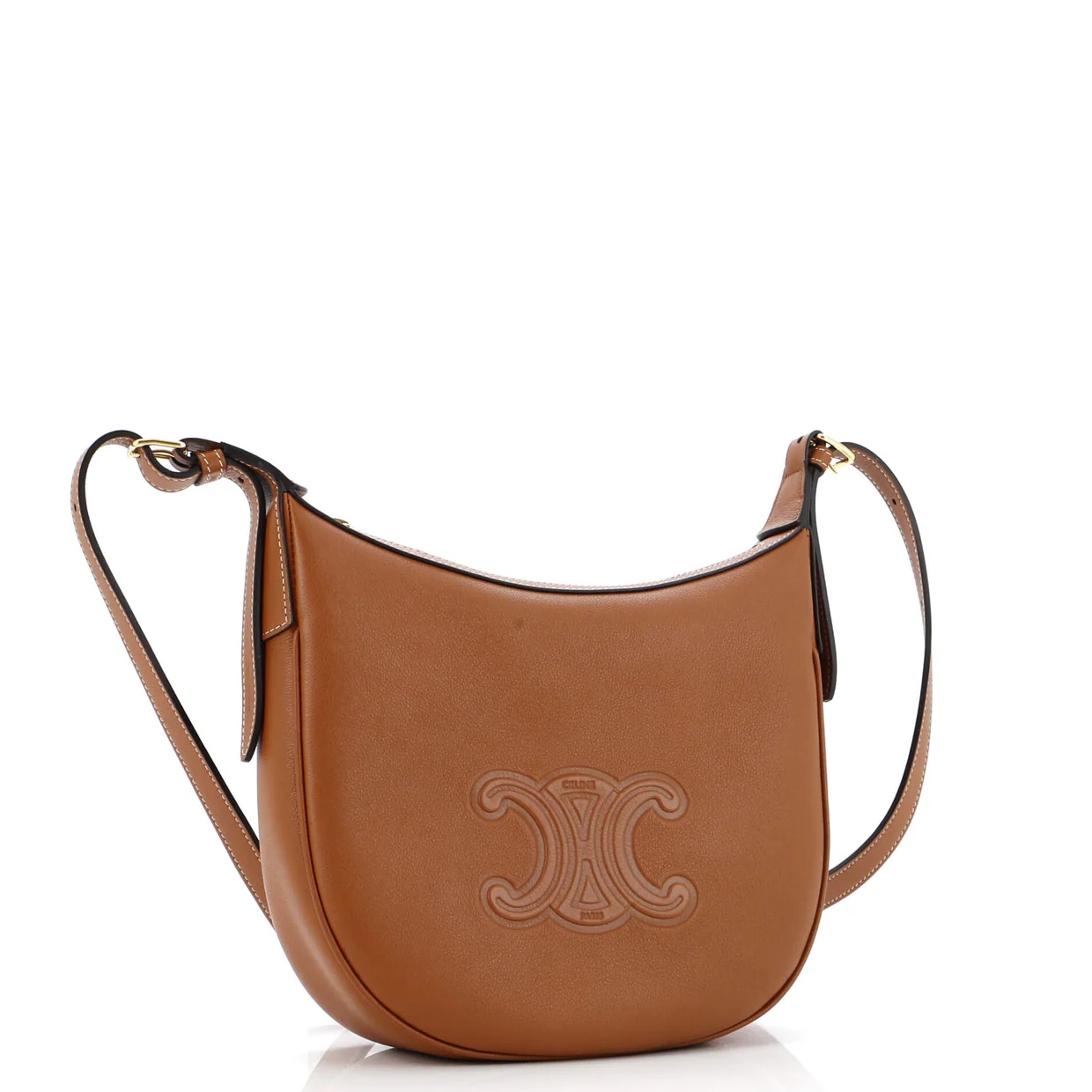 Heloise Shoulder Bag Triomphe Embossed Leather - Deep Luxury