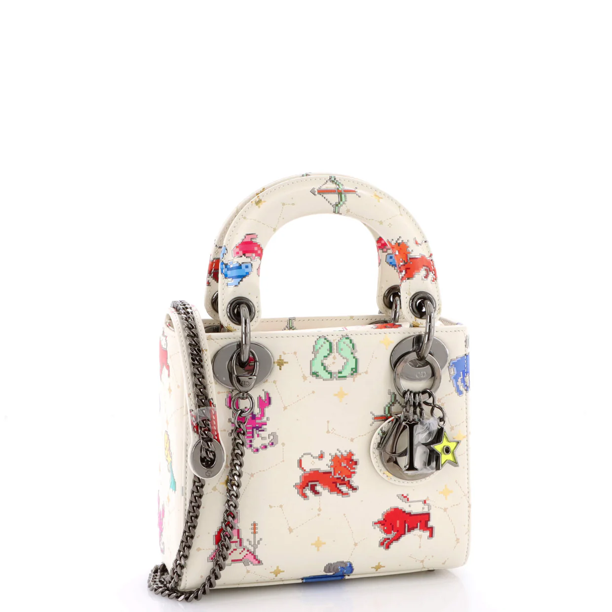 Lady Dior Bag Limited Edition Pixel Zodiac Printed Calfskin Mini - Deep Luxury