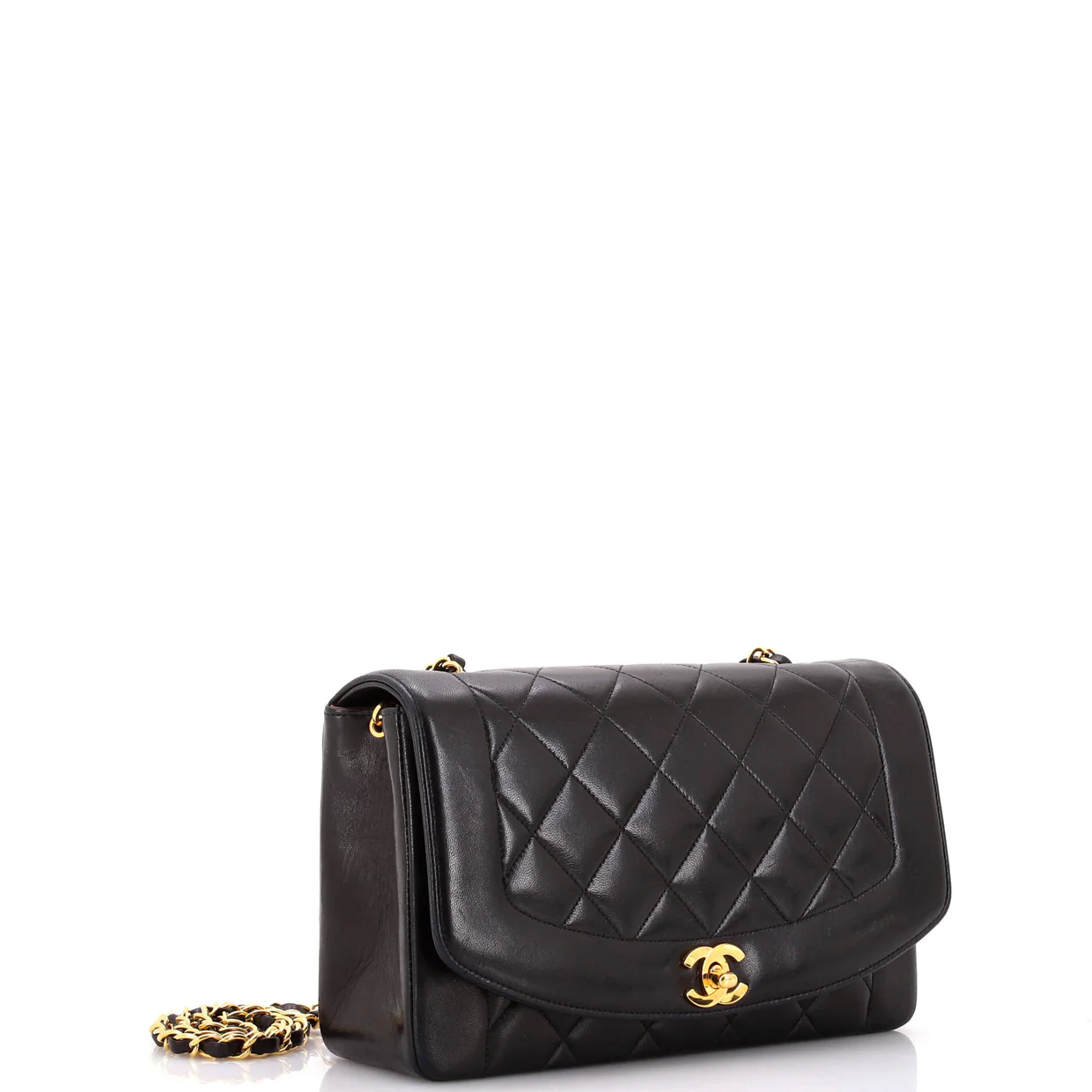 Vintage Diana Flap Bag Quilted Lambskin Medium - Deep Luxury