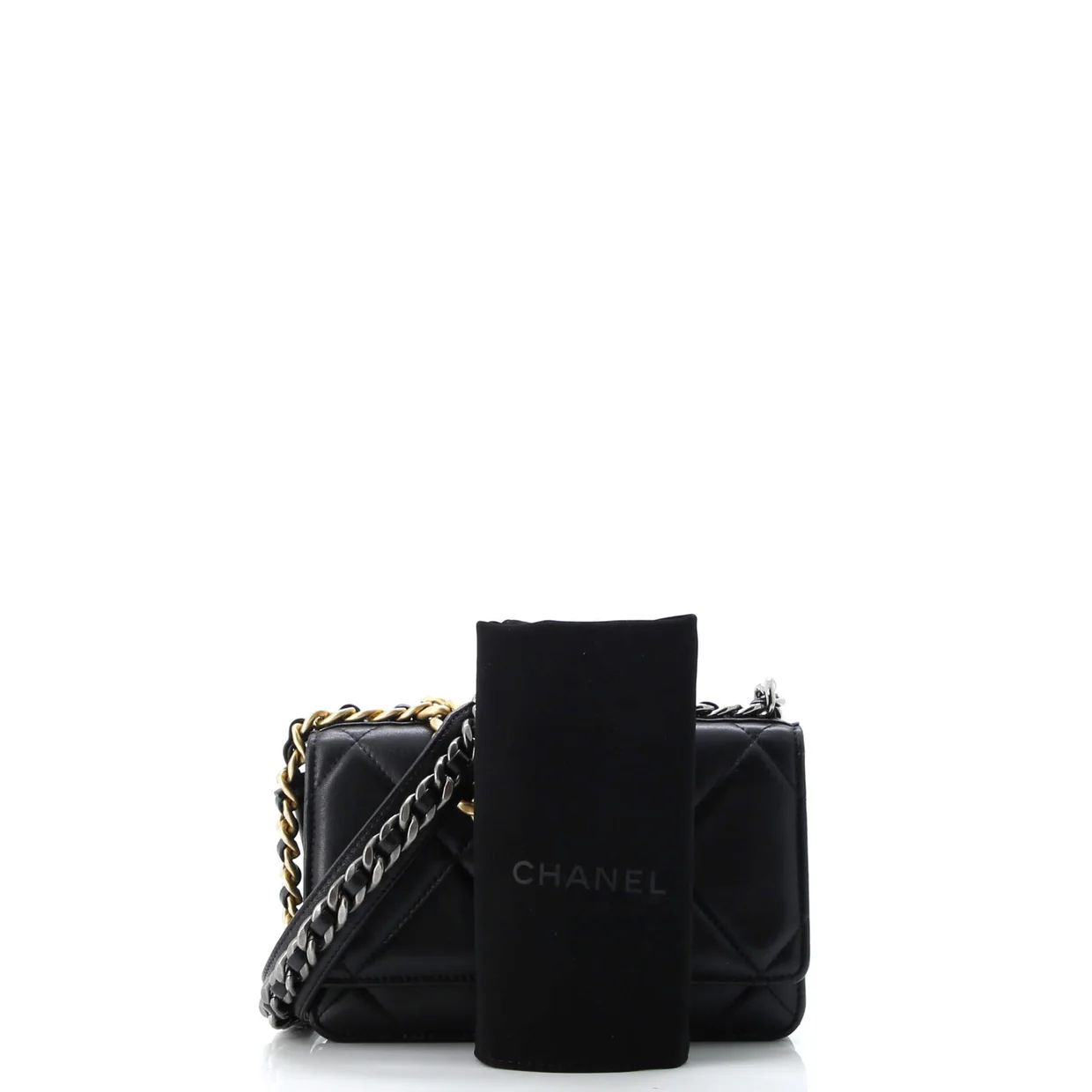 19 Wallet on Chain Quilted Goatskin - Deep Luxury