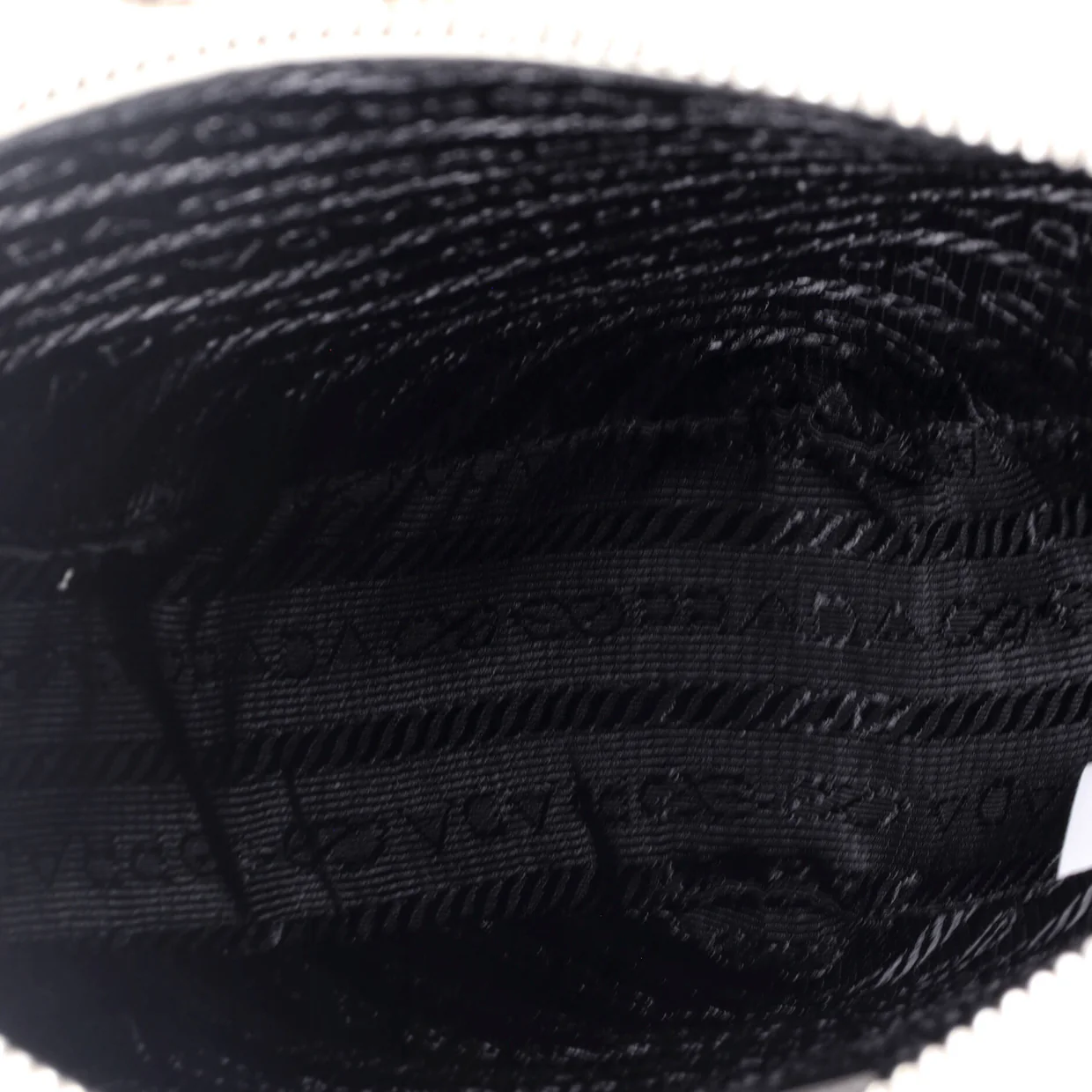Triangle Logo Zip Chain Crossbody Bag Embossed Leather Small - Deep Luxury