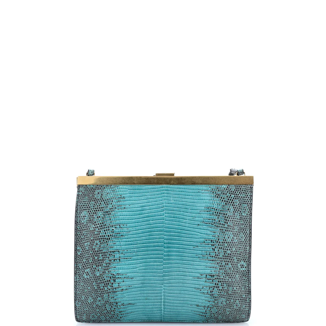 Clasp Crossbody Bag Lizard Mini - Deep Luxury