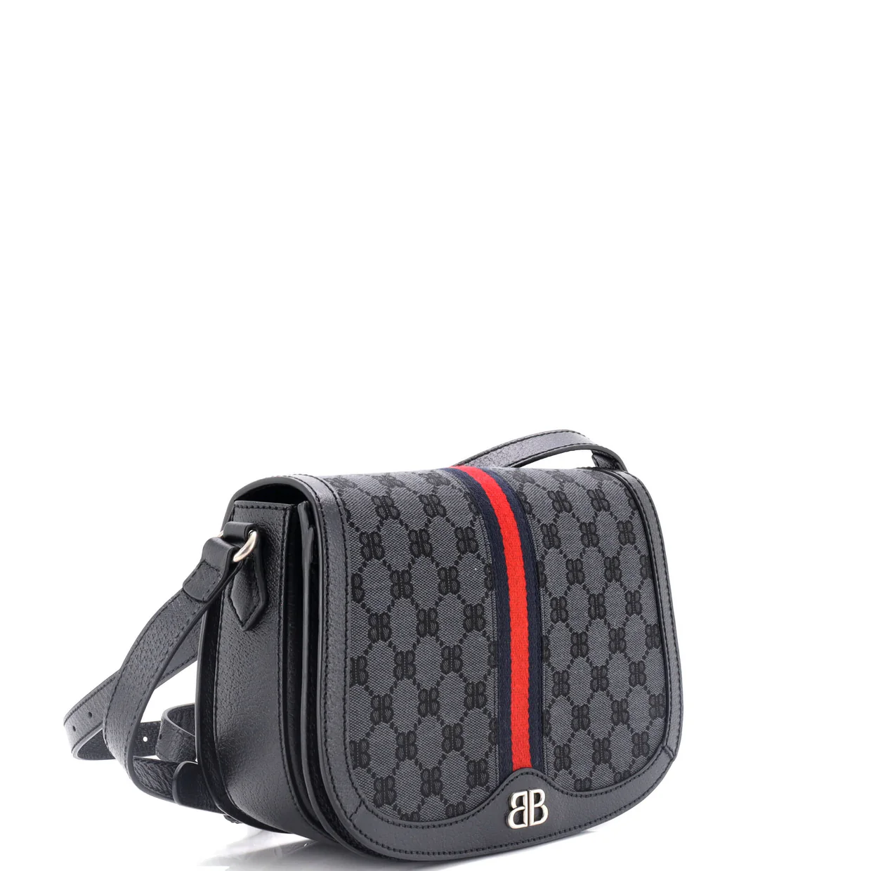 x Balenciaga The Hacker Project Flap Messenger Bag BB Coated Canvas Medium - Deep Luxury