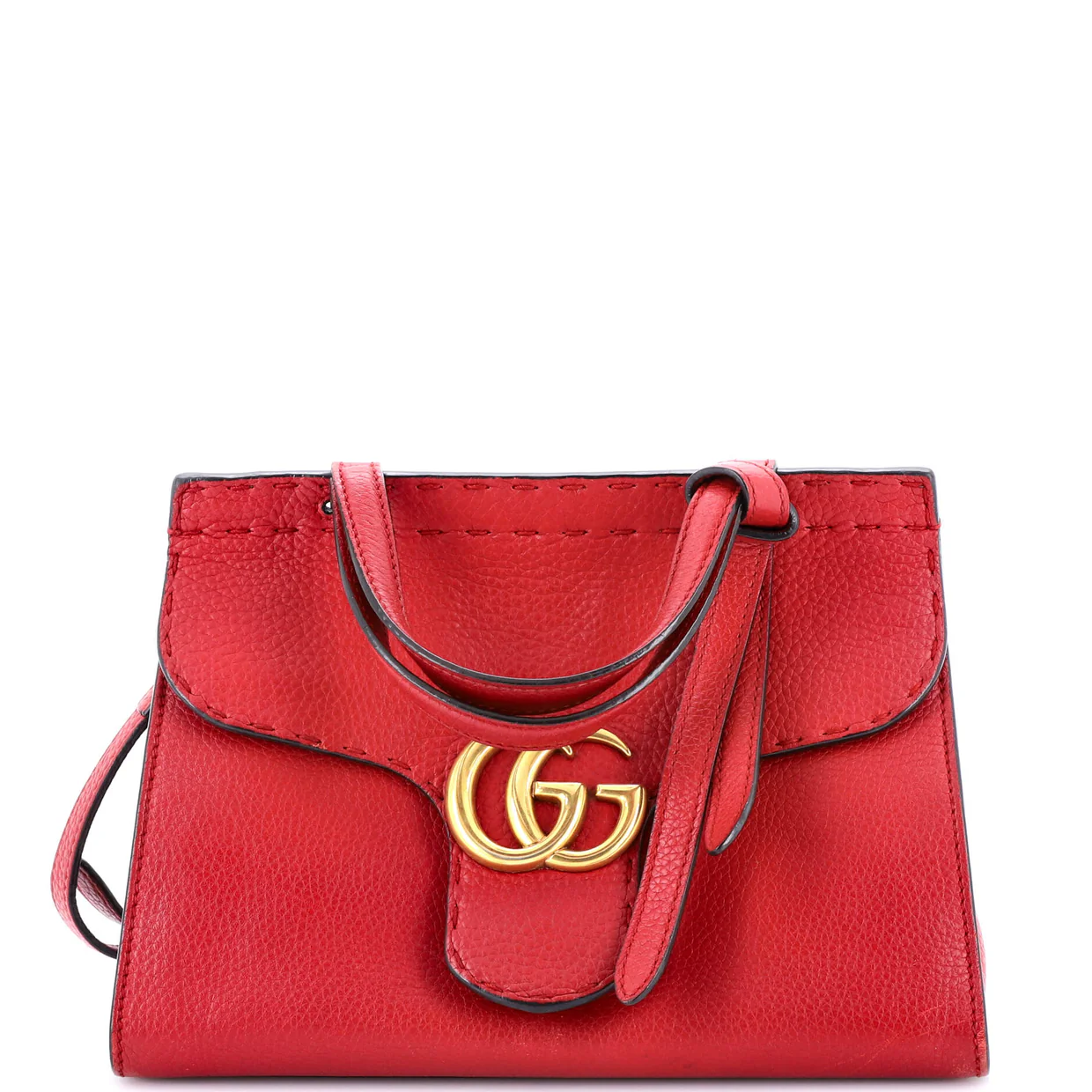 GG Marmont Top Handle Bag Leather Mini - Deep Luxury