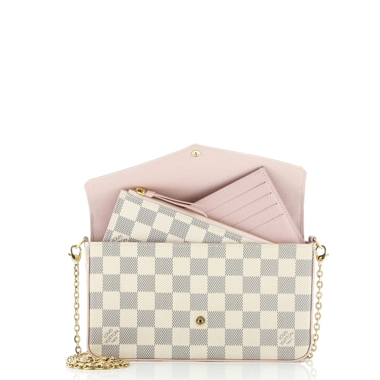 Felicie Pochette Damier and Leather - Deep Luxury