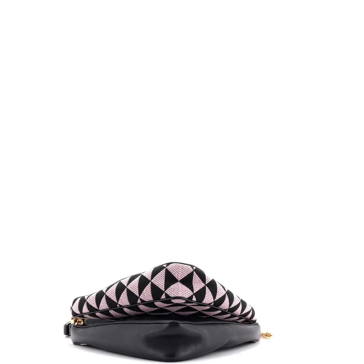 Double Symbole Triangle Bag Leather and Jacquard Mini - Deep Luxury