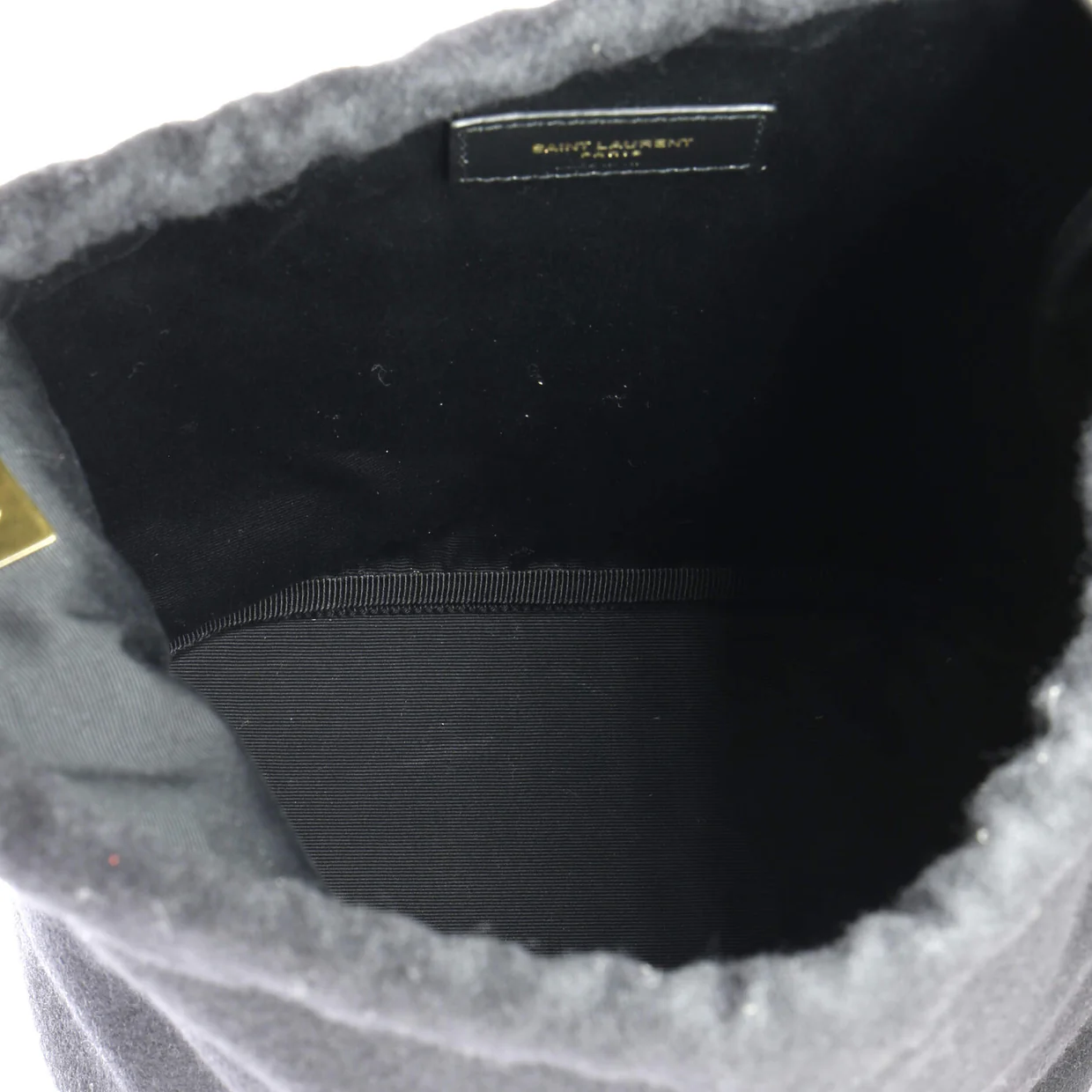 Rive Gauche Drawstring Bucket Bag Embroidered Wool - Deep Luxury