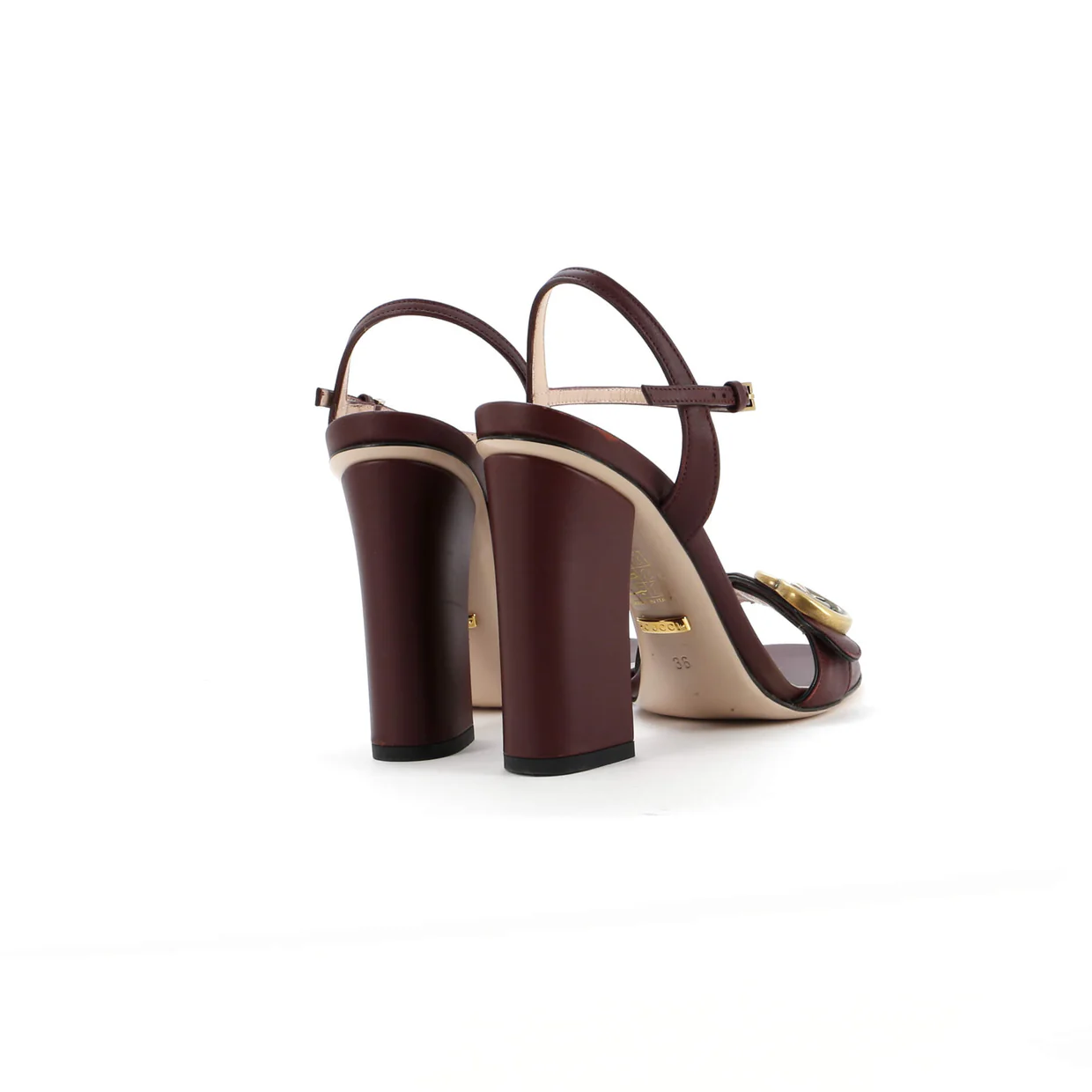 Women's GG Marmont Block Heel Sandals Leather - Deep Luxury