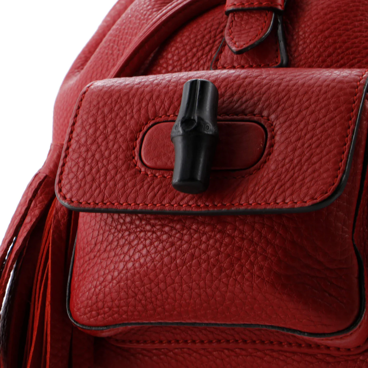 Bamboo Tassel Backpack Leather Mini - Deep Luxury