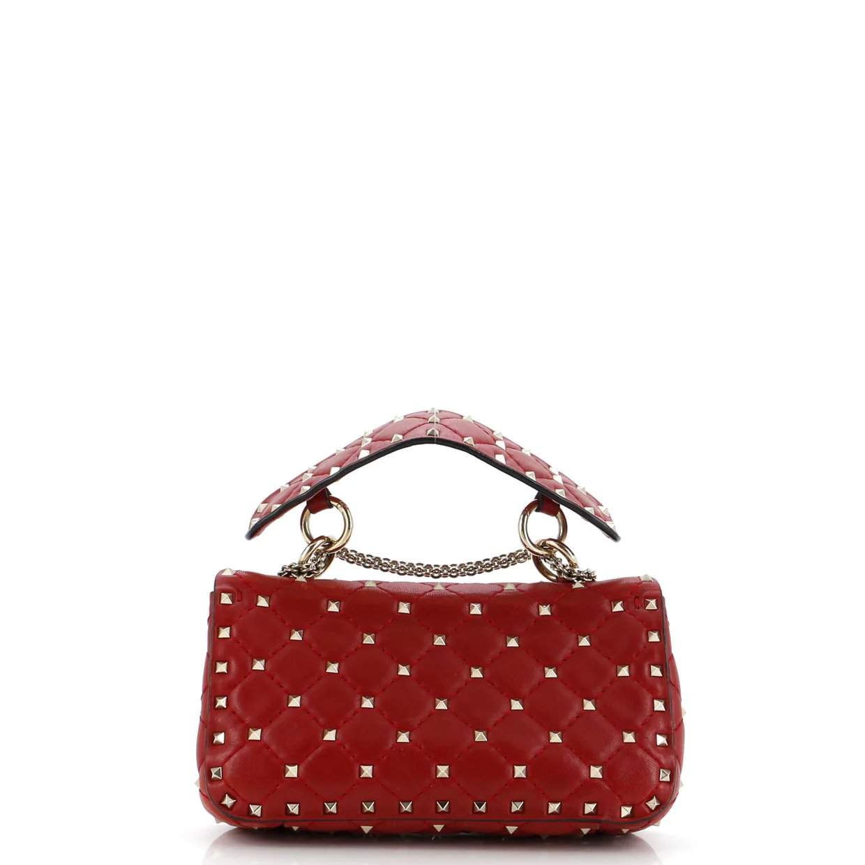 Rockstud Spike Flap Bag Quilted Leather Small - Deep Luxury
