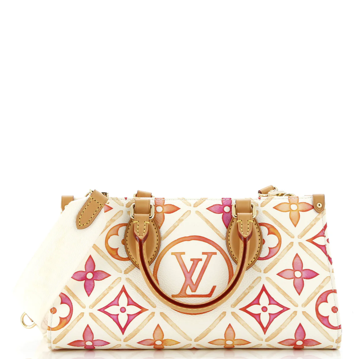 OnTheGo Tote By The Pool Monogram Tile Canvas East West - Deep Luxury