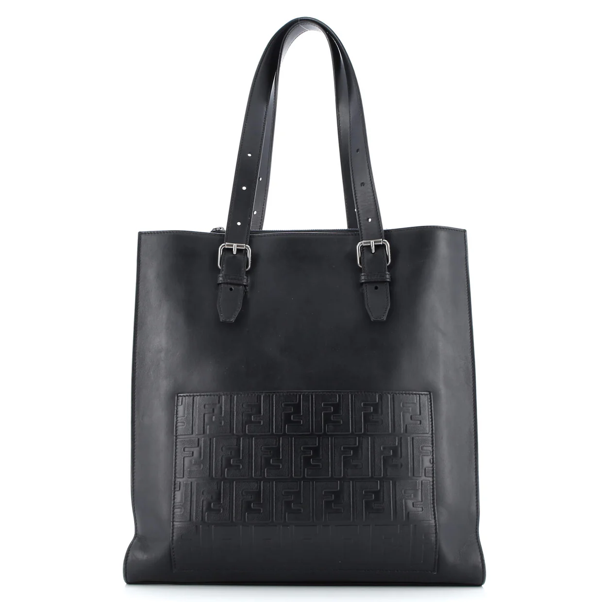 St. Zucca Slim Tote Leather with Embossed Zucca Detail - Deep Luxury