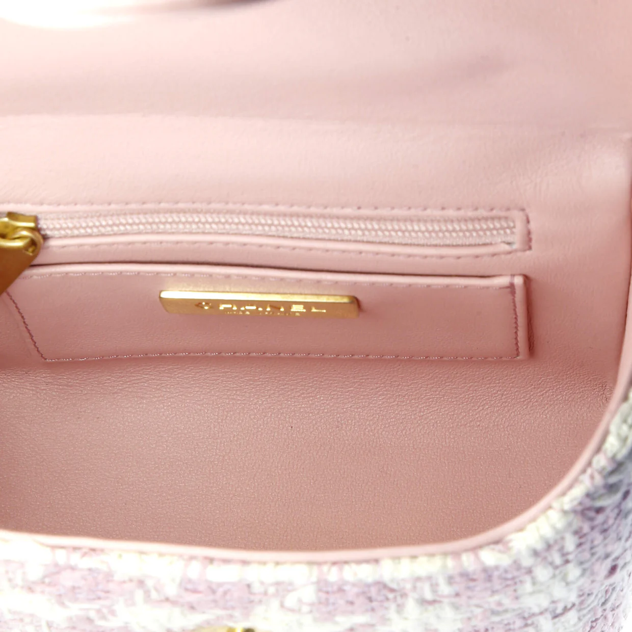 CC Top Handle Flap Vanity Case Quilted Tweed Small - Deep Luxury