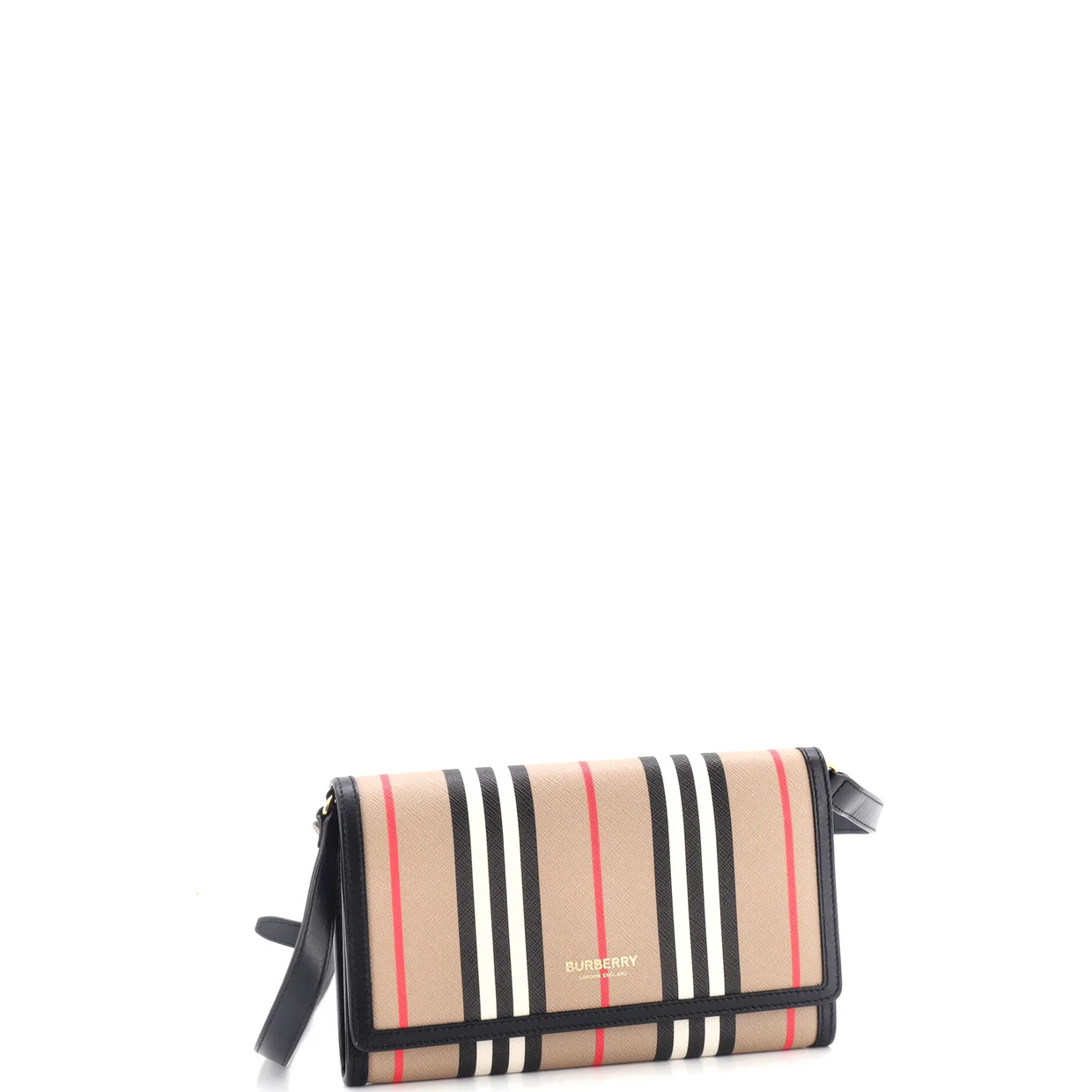 Hannah Wallet on Strap Icon Stripe E-Canvas - Deep Luxury