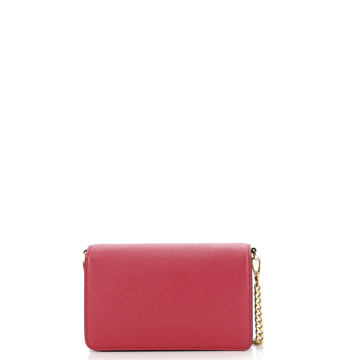 Flip Lock Wallet on Chain Clutch Saffiano Leather Small - Deep Luxury