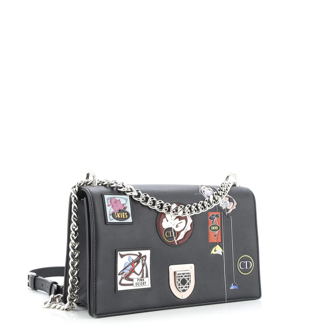 Diorama Flap Bag Patch Embellished Leather Medium - Deep Luxury