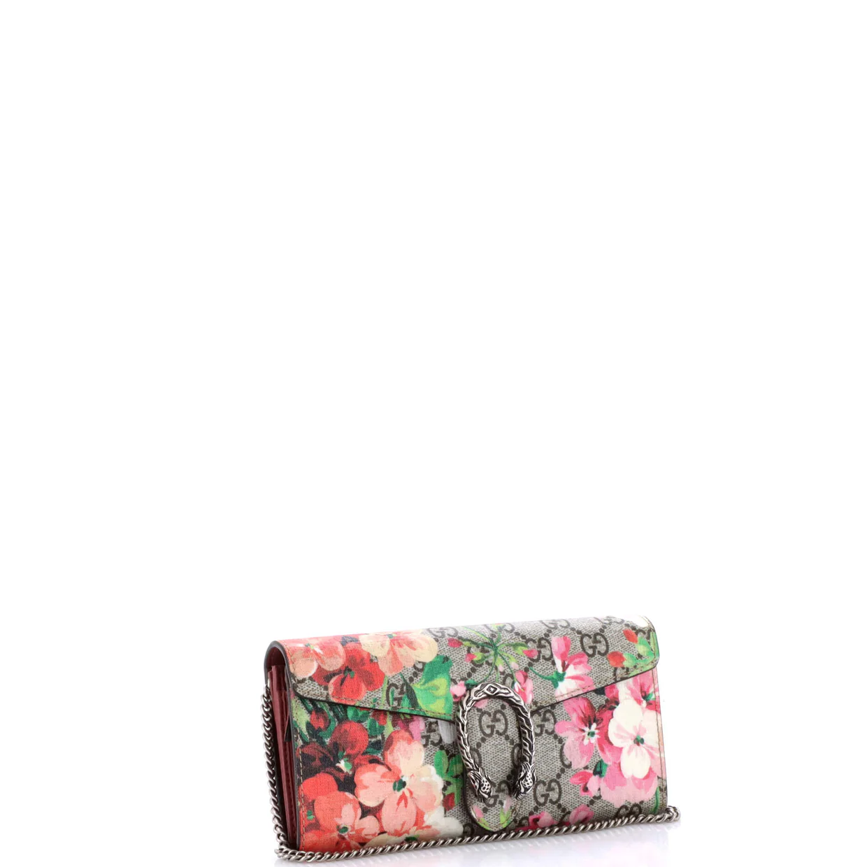 Dionysus Chain Wallet Blooms Print GG Coated Canvas Long - Deep Luxury