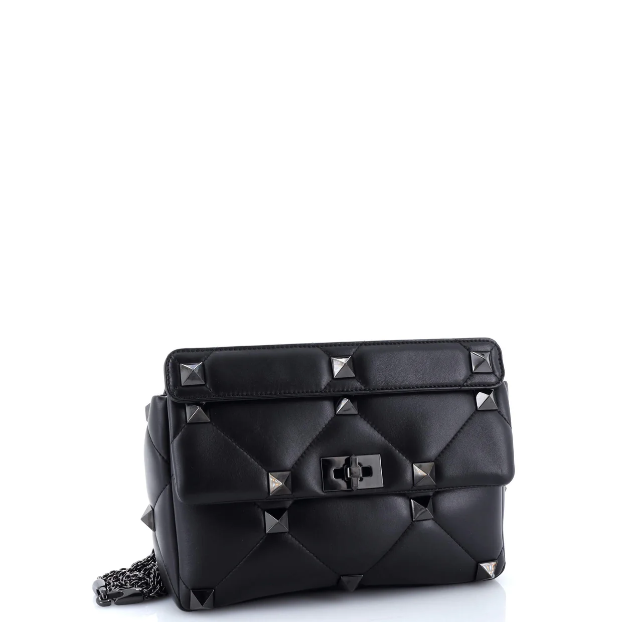 Roman Stud Flap Bag Quilted Leather Large - Deep Luxury