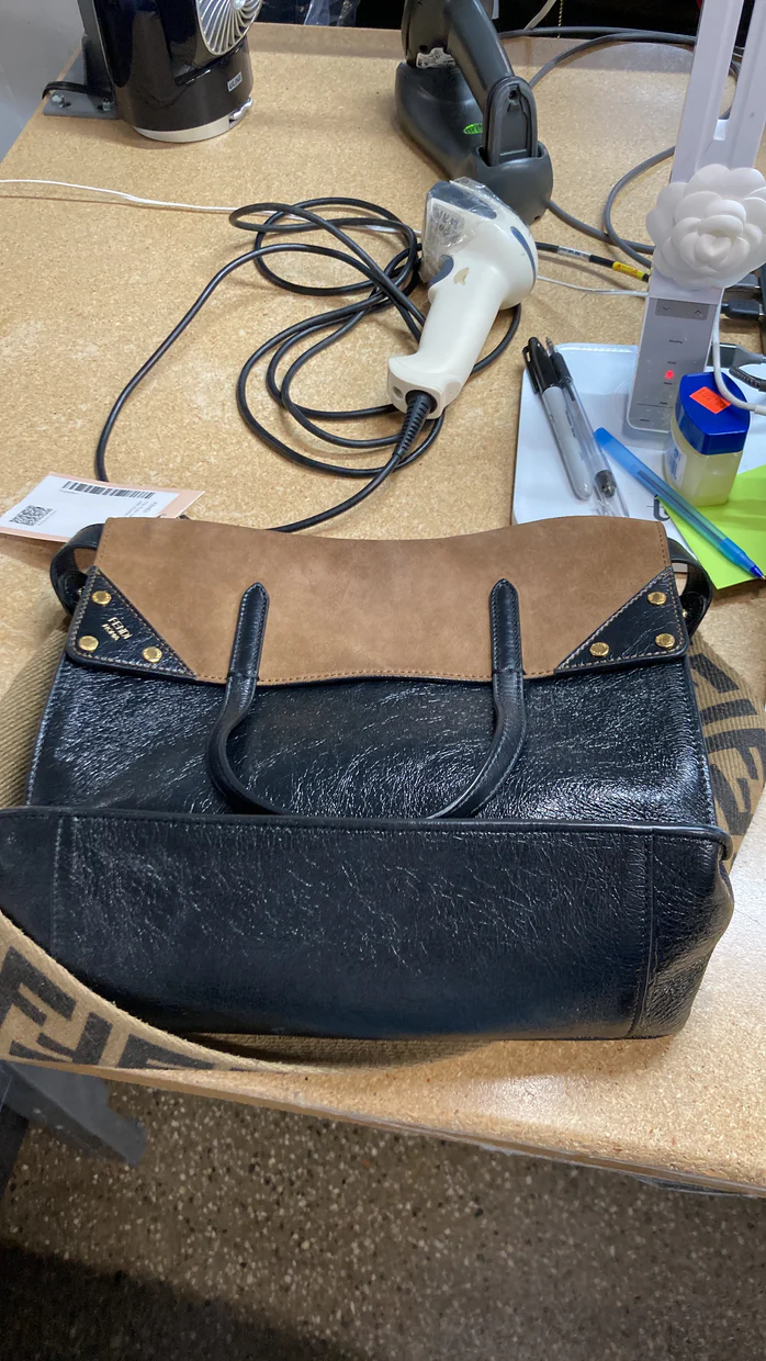 Flip Tote Leather with Suede Small - Deep Luxury